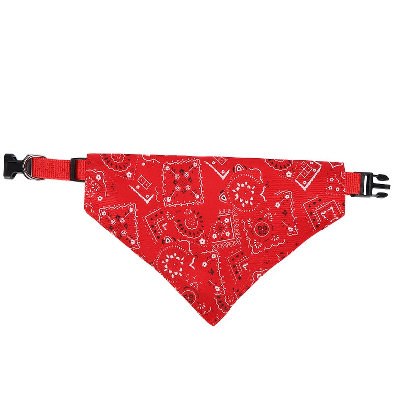 Red Large Adjustable Dog Collar Soft Polyester Nylon Buckle Comfortable Stylish Pet - Image 2