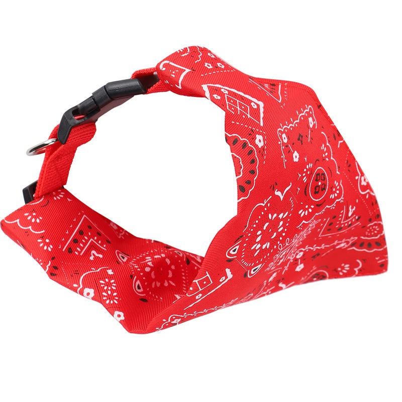 Red Large Adjustable Dog Collar Soft Polyester Nylon Buckle Comfortable Stylish Pet - Image 3
