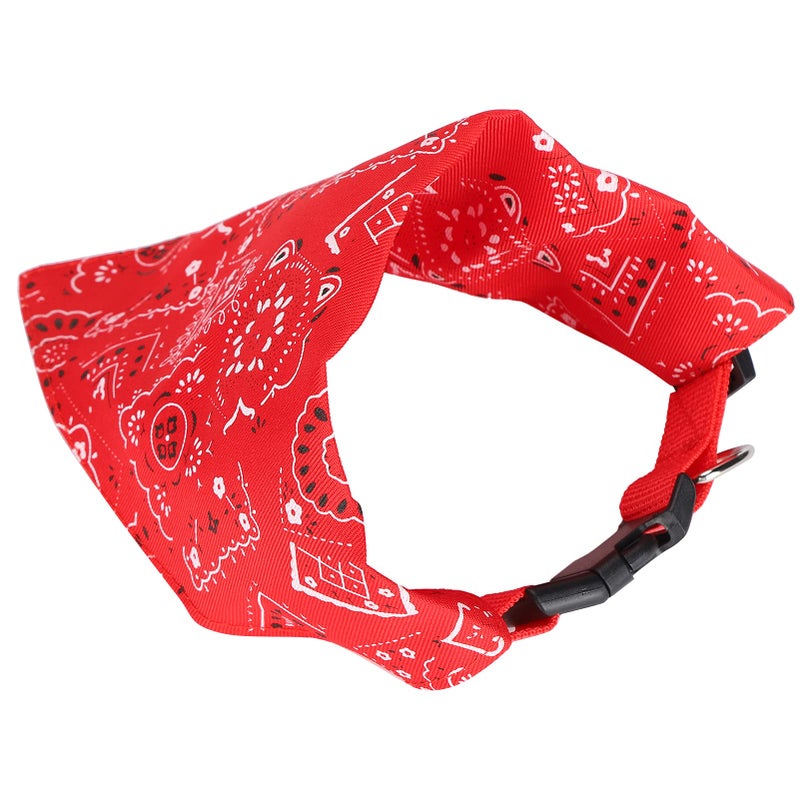 Red Large Adjustable Dog Collar Soft Polyester Nylon Buckle Comfortable Stylish Pet - Image 5