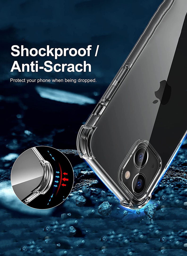 Theodor Protective Case for iPhone 14 6.1-inch Compatible Wireless Charging, Shockproof Phone Bumper Cover, Anti-Scratch Clear Back (Clear) - Image 4