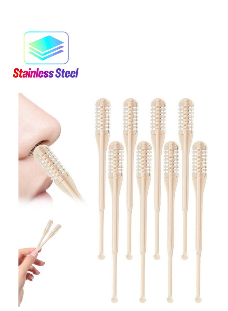 General 2-in-1 Nasal Hair Cutter, 2024 New Double Sided Nose Hair Knife, Nostril Hair Remover Tool, Portable Manual Nose Hair Trimmer, 360° Rotating Nose Hair Trimmer with Ear Picker for Women Men(8pcs)  - Image 1
