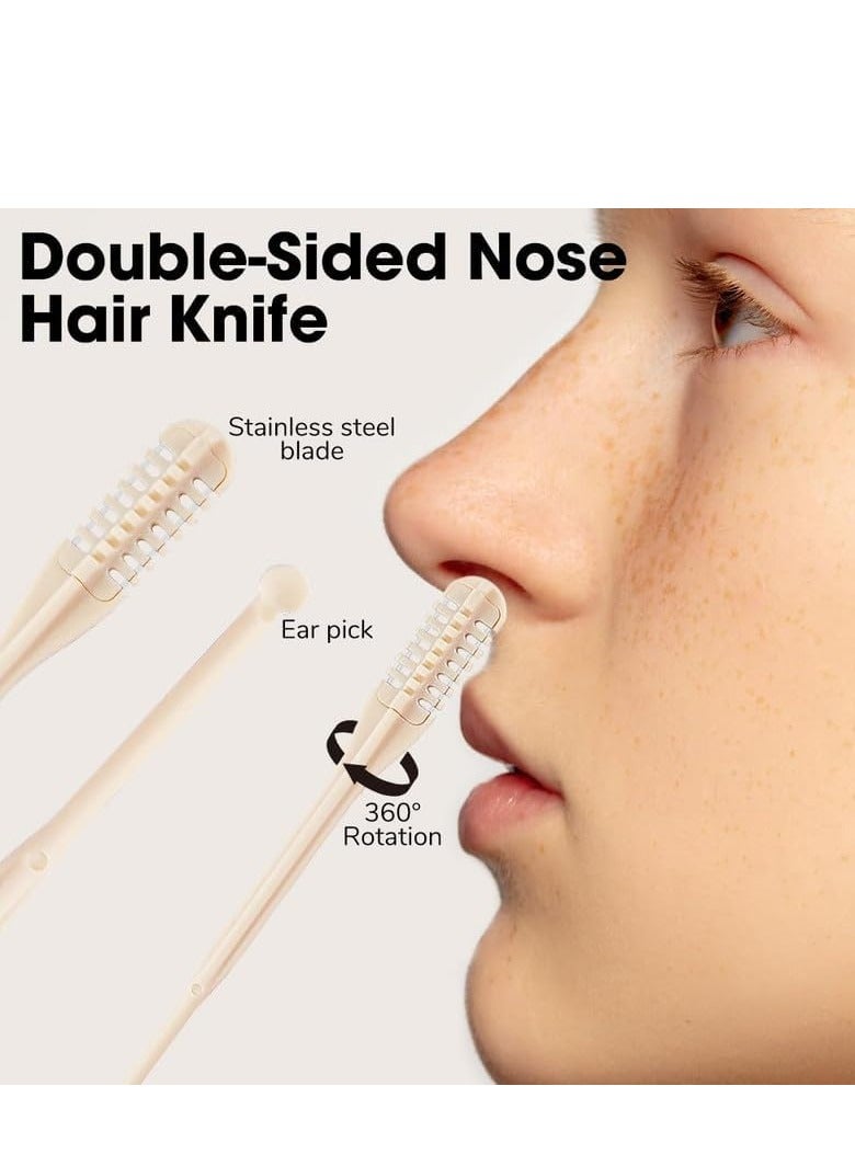 General 2-in-1 Nasal Hair Cutter, 2024 New Double Sided Nose Hair Knife, Nostril Hair Remover Tool, Portable Manual Nose Hair Trimmer, 360° Rotating Nose Hair Trimmer with Ear Picker for Women Men(8pcs)  - Image 2
