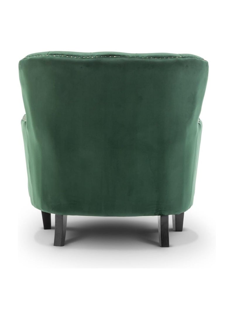 HomeJoyz RoyalElegance Armchair – Bottle Green Velvet – Tufted Back with Classic Detailing - Image 2