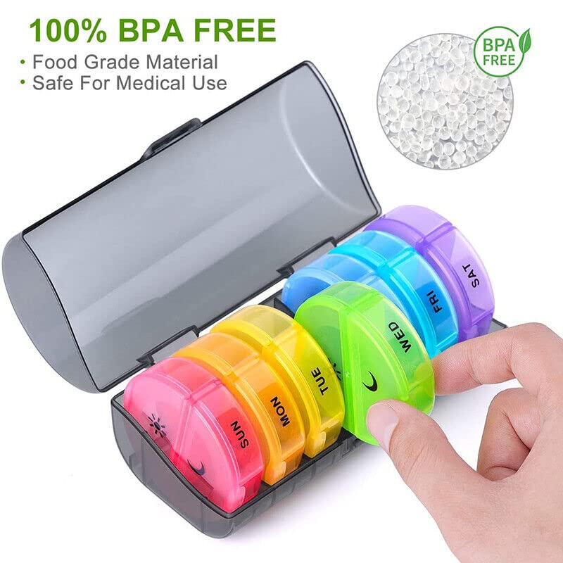 INKULTURE Portable Medicine Organizer Box Tablets Container Case Travel Pill Box For 07 days | Multicolor | 01 Pcs - Image 4