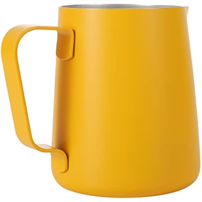 Dianoo Espresso Steaming Pitcher 350Ml Milk Frothing Pitcher Stainless Steel Coffee Milk Frothing Cup Coffee Jug Latte Art Yellow - Image 4