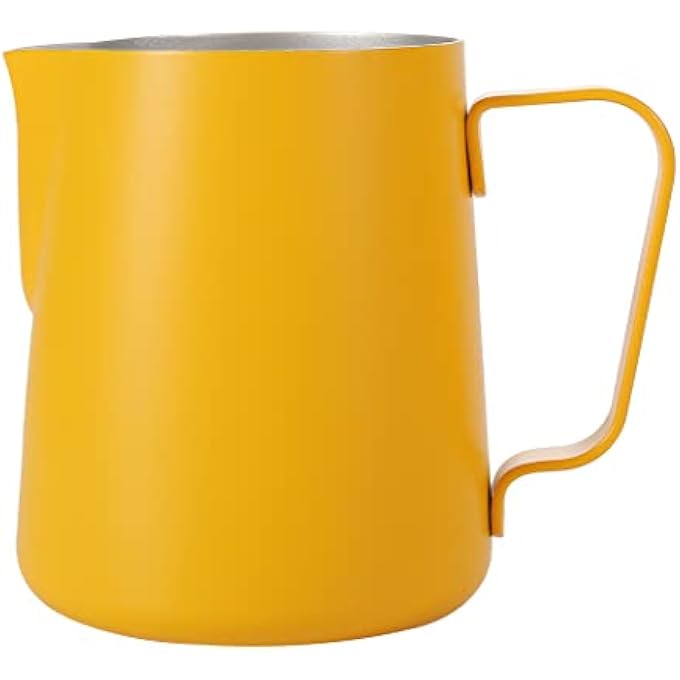 Dianoo Espresso Steaming Pitcher 350Ml Milk Frothing Pitcher Stainless Steel Coffee Milk Frothing Cup Coffee Jug Latte Art Yellow - Image 1