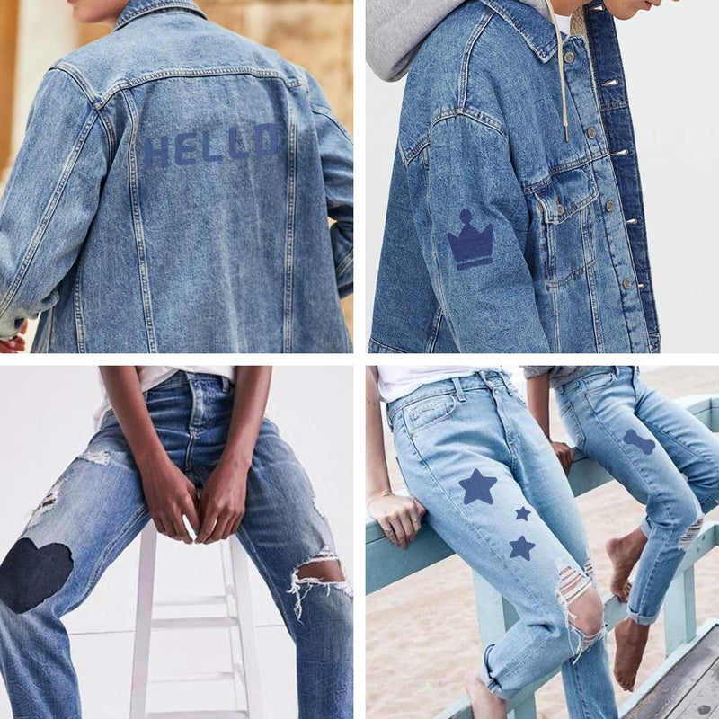 HTVRONT Iron on Patches for Clothes, 20PCS Iron on Patches for Jeans 3" by 4-1/4", 4 Shades of Cotton Denim Clothing Repair and Decoration Kit for DIY Repair, Crafting, Embellishment - Image 4