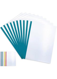 Arabest 10-Pack Clear Report Covers with Random Color Sliding Bar, Holds 85 Sheets, for A4/Letter Size Documents, Ideal for School and Office Presentations.  - Image 1