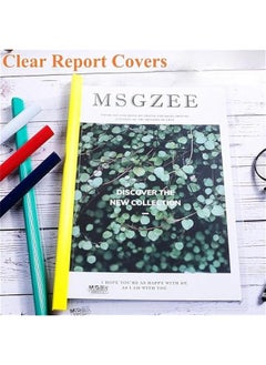 Arabest 10-Pack Clear Report Covers with Random Color Sliding Bar, Holds 85 Sheets, for A4/Letter Size Documents, Ideal for School and Office Presentations.  - Image 4