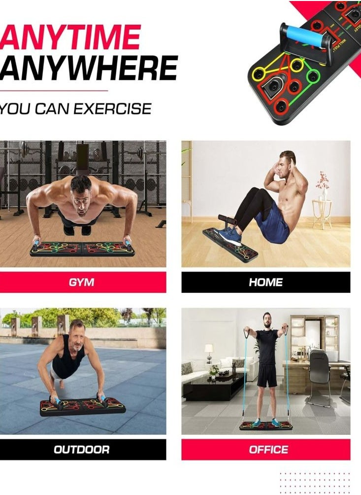 Oasisgalore - Push Up Board Versatile Home Gym Equipment Foldable Portable Color-Coded for Targeted Muscle Engagement Professional Strength Training - Image 1