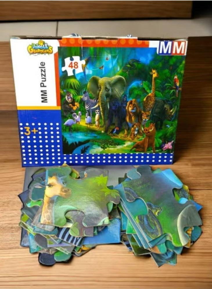 Wild Jungle Adventure Puzzle - 48 Piece Exciting Wildlife Puzzle - Image 2