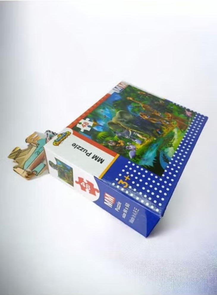 Wild Jungle Adventure Puzzle - 48 Piece Exciting Wildlife Puzzle - Image 1