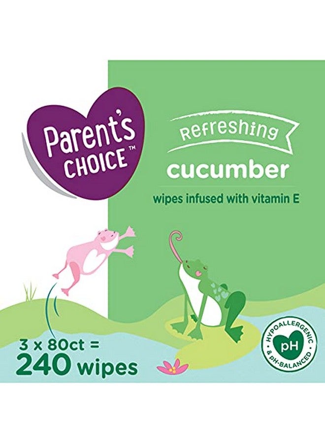 بيرنتس تشويس مناديل مبللة للأطفال من اختيار الوالدين، عبوة اقتصادية بنكهة الخيار، 240 منديلًا - Image 2