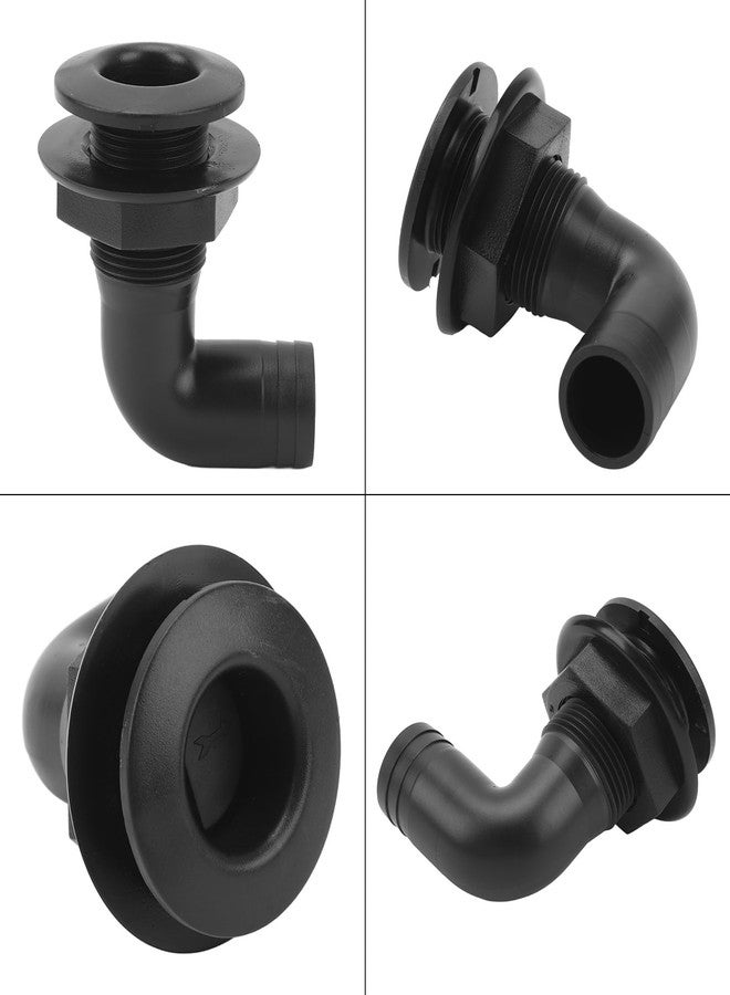 Acouto 90-Degree Thru Hull Fitting, Marine Thru Hull Connector Leakproof Ergonomic Rugged 90° Thru Hull Fitting Boat Drain Plug for Yacht Boats (Black) - Image 4