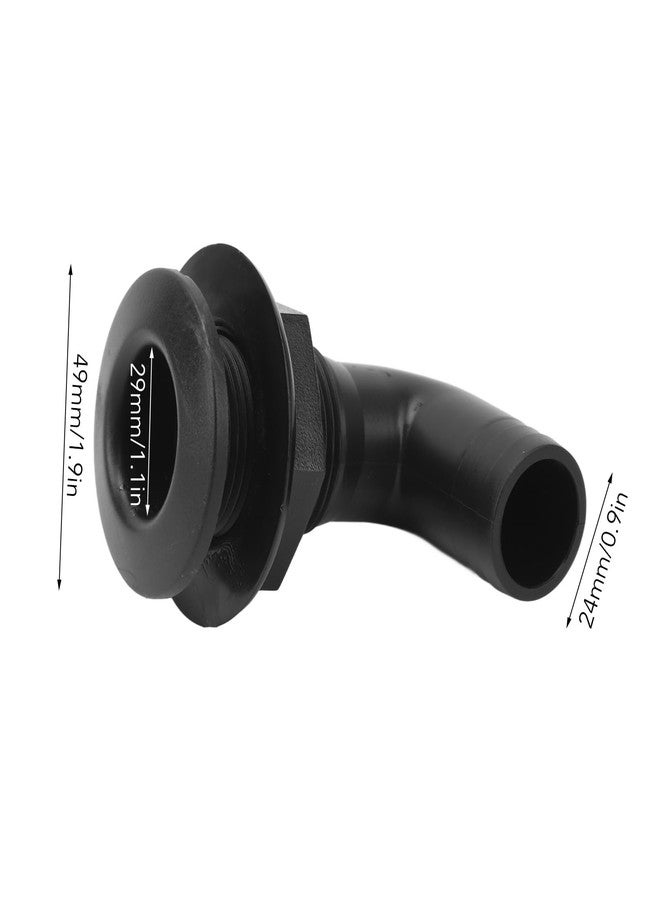 Acouto 90-Degree Thru Hull Fitting, Marine Thru Hull Connector Leakproof Ergonomic Rugged 90° Thru Hull Fitting Boat Drain Plug for Yacht Boats (Black) - Image 5