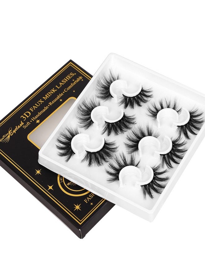 Miss Kiss 6 Pairs Lashes, Long Volume Wispy Lash, Soft Fluffy Faux Mink Eyelashes, Manga Russian C Curl Eye Lash, 3D False Lashes Strip 18 Mm  - Image 4