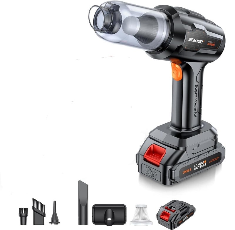 PARSPAR Cordless Car Vacuum Cleaner High Power 21000pa Battery Small Handheld Vacuum Cleaner Lightweight Compact Handheld Car Vacuum Cleaner 18v120w Vacuum Cleaner for CarHomeOfficePet - Image 1