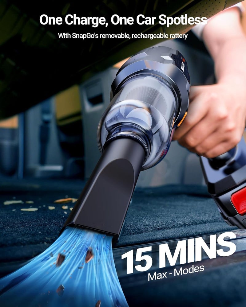PARSPAR Cordless Car Vacuum Cleaner High Power 21000pa Battery Small Handheld Vacuum Cleaner Lightweight Compact Handheld Car Vacuum Cleaner 18v120w Vacuum Cleaner for CarHomeOfficePet - Image 3
