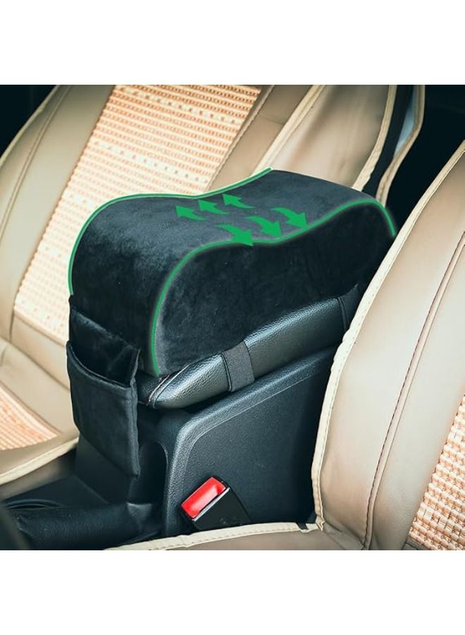 CGS American Memory Foam Car Armrest and Phone Holder Suitable for Most Cars, Black