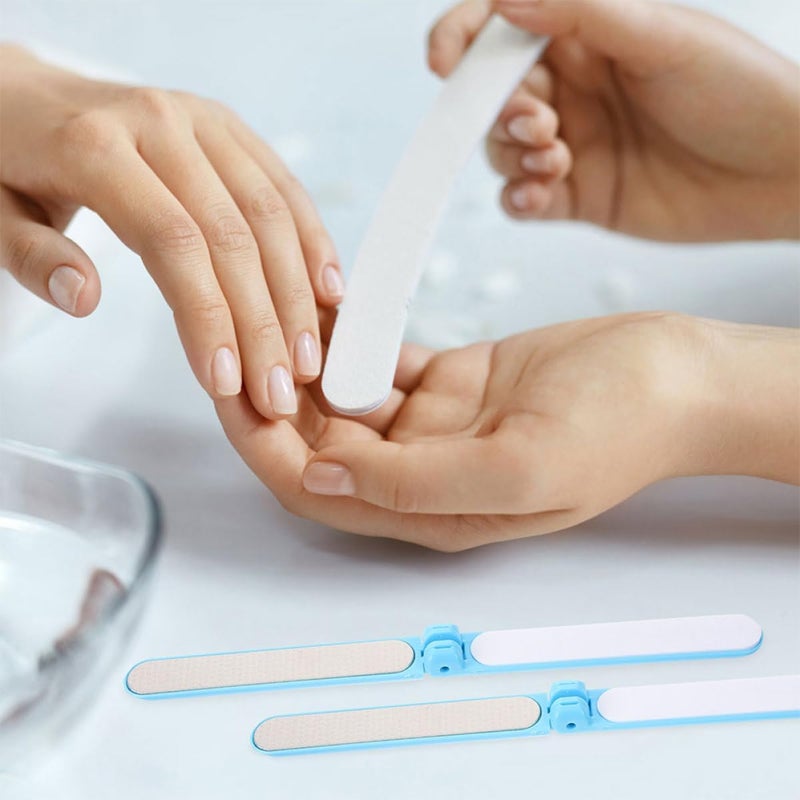 مجموعة أدوات تشذيب الأظافر ذات الوجهين من Alipis (3 قطع)، مزودة بمادة تخميد معدنية بحبيبات الماس، للاستخدام في تنظيف وتجميل الأظافر للرجال والنساء، سهلة الحمل والطي، مناسبة للاستخدام المنزلي وأثناء السفر. - Image 5