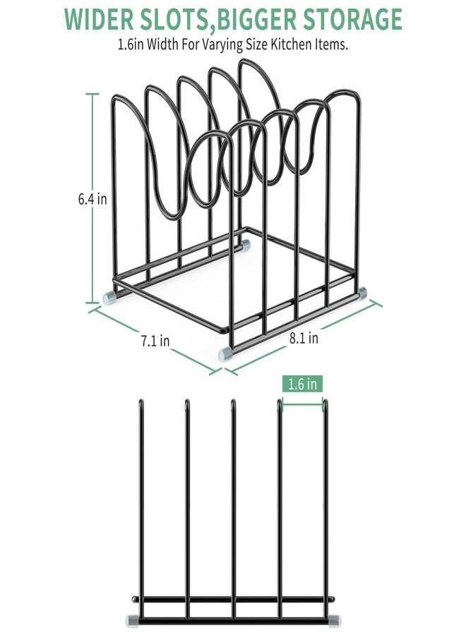 PLUVON Pot Lid Organizer Rack,1.6in Wide Cutting Board Organizer for Pan Lids,Baking Sheets,Cookie Sheets, with 4 Slots,Cutting Board Holder Rack(1PC-Large) - Image 2