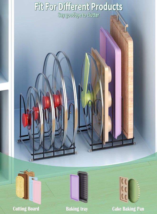 PLUVON Pot Lid Organizer Rack,1.6in Wide Cutting Board Organizer for Pan Lids,Baking Sheets,Cookie Sheets, with 4 Slots,Cutting Board Holder Rack(1PC-Large) - Image 5