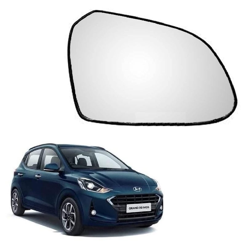 STYCARO Side View Mirror Glass compatible with Hyundai Grand i10 Nios 2019-2023 Model (Non-Heated) (RIGHT DRIVER SIDE) - Image 1