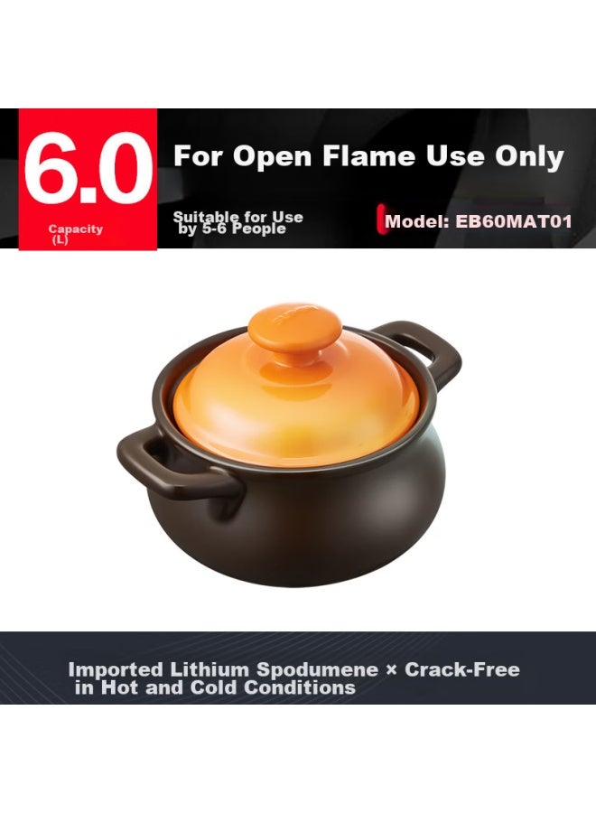 Supor Casserole Pot, Soup Pot, Stew Pot, 6.0l Health Pot, High Temperature Resistant, Non-cracking Ceramic Pot, Eb60mat01 - Image 4