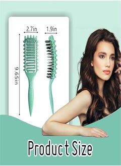 BUPY 2024 Newest Vented Curly Hair Brush, Bounce Curl Define Styling Brush, Wet Dry Detangler Hair Brush, The Essential Tool For Shaping and Styling Your Curls, Achieve Perfectly Defined Curls (Green)  - Image 2