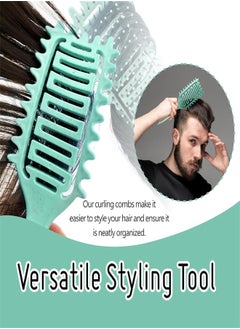 BUPY 2024 Newest Vented Curly Hair Brush, Bounce Curl Define Styling Brush, Wet Dry Detangler Hair Brush, The Essential Tool For Shaping and Styling Your Curls, Achieve Perfectly Defined Curls (Green)  - Image 4