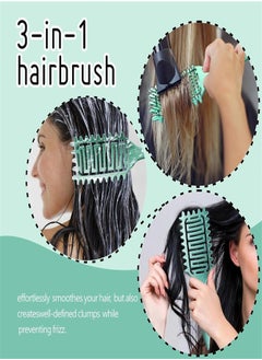 BUPY 2024 Newest Vented Curly Hair Brush, Bounce Curl Define Styling Brush, Wet Dry Detangler Hair Brush, The Essential Tool For Shaping and Styling Your Curls, Achieve Perfectly Defined Curls (Green)  - Image 5