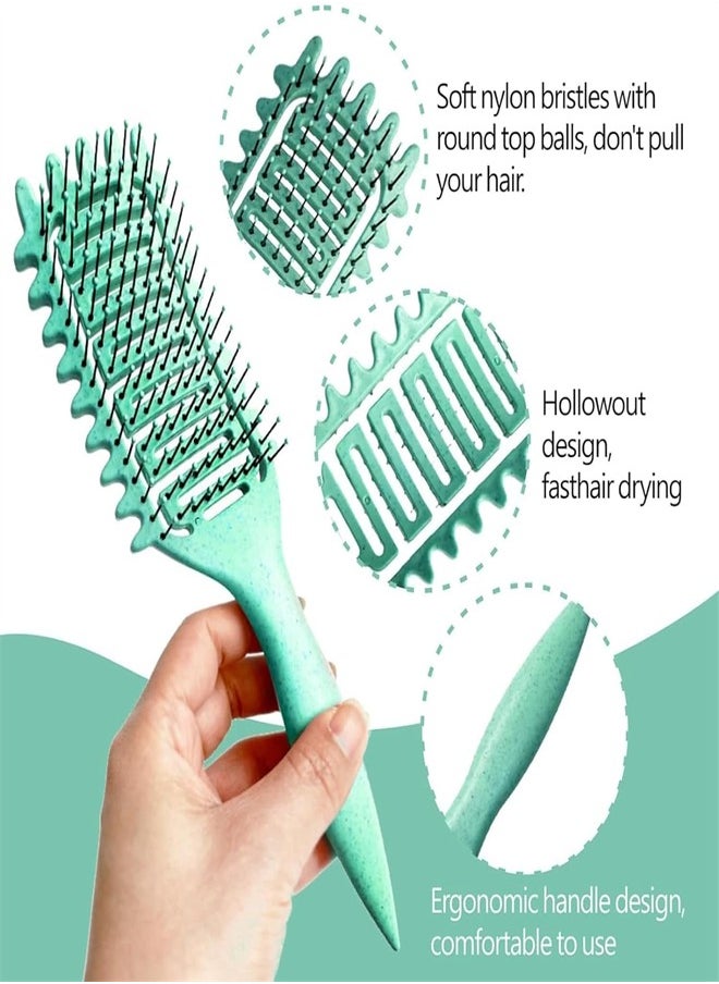 BUPY - 2024 Newest Vented Curly Hair Brush, Bounce Curl Define Styling Brush, Wet Dry Detangler Hair Brush, The Essential Tool For Shaping and Styling Your Curls, Achieve Perfectly Defined Curls (Green) - Image 1