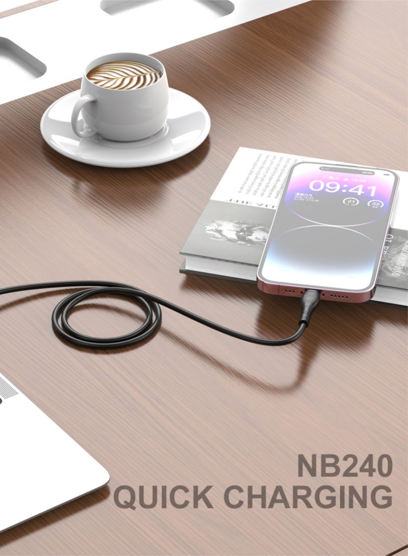 XO NB240 Football design Lightning 2.4A Soft Rubber Cable  - Image 1