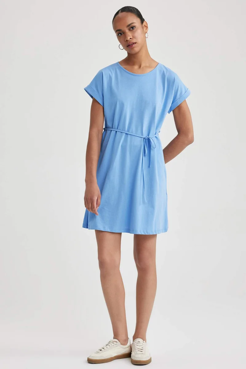 DeFacto A-Line Crew Neck Cotton Dress