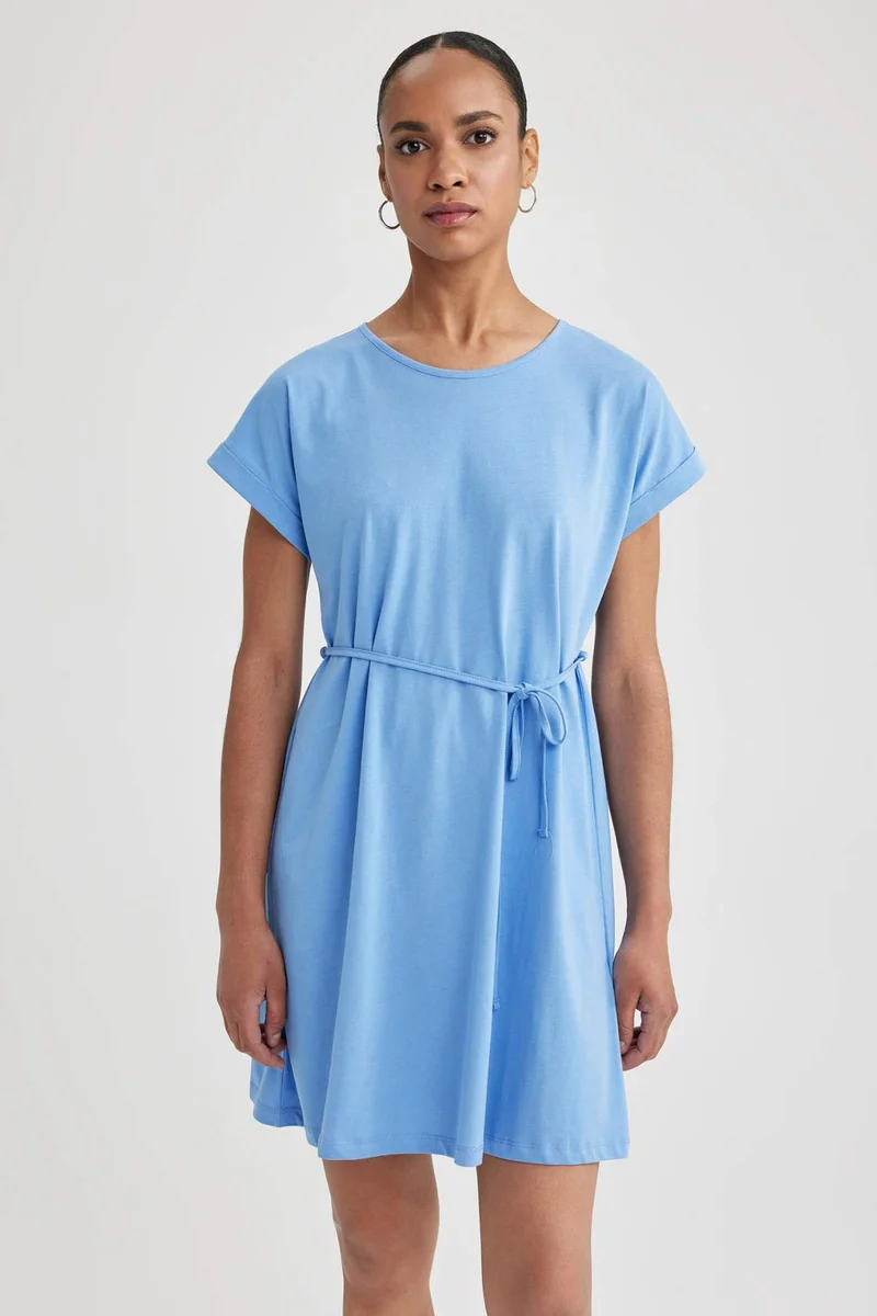 DeFacto A-Line Crew Neck Cotton Dress