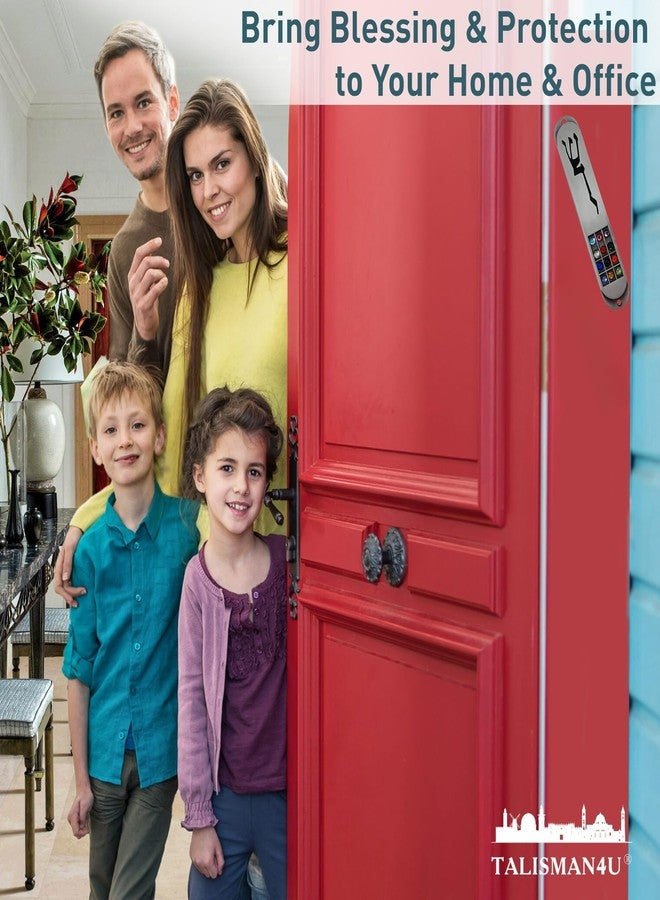 تاليسمان فور يو حافظة TALISMAN4U Pewter MEZUZAH مع لفافة 12 قبيلة من إسرائيل تصميم Hoshen رمز حماية Shaddai العبري رمز Judaica Door Mezuza 3.5 بوصة - Image 3