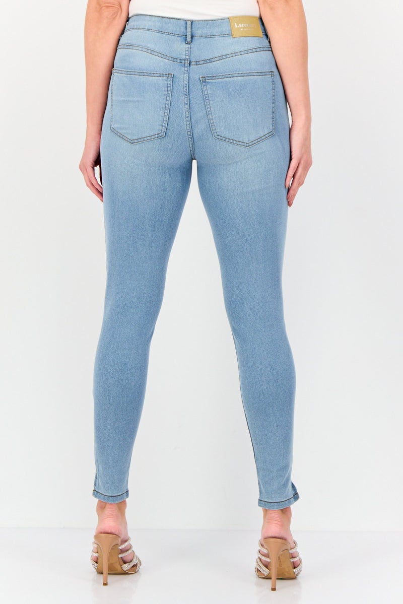 VERO MODA I Scenery by Vero Moda Women Skinny Fit Washed Stretchable Jeans, Light Blue - Image 2