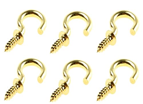 UAPAN MetalCraft Brass Plated J Hook Screw Half Circle Eye Shape, Self Tapping Hooks Ring Bronze Plated (1.5 Inch, 100) - Image 4