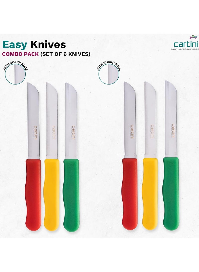 Godrej Cartini Godrej Cartini Stainless Steel Easy Knife Set of 6 Pieces for all cutting needs.  - Image 1