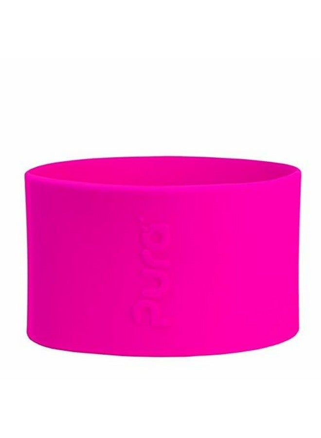 Pura Pura Kiki Bottle Short Silicone Sleeves - Plastic-Free, Medical Grade, NonToxic, MadeSafe Certified | Adds Grip, Non-Slip, Removable | Provides Insulation for Hot & Cold Liquids | Pink  - Image 1
