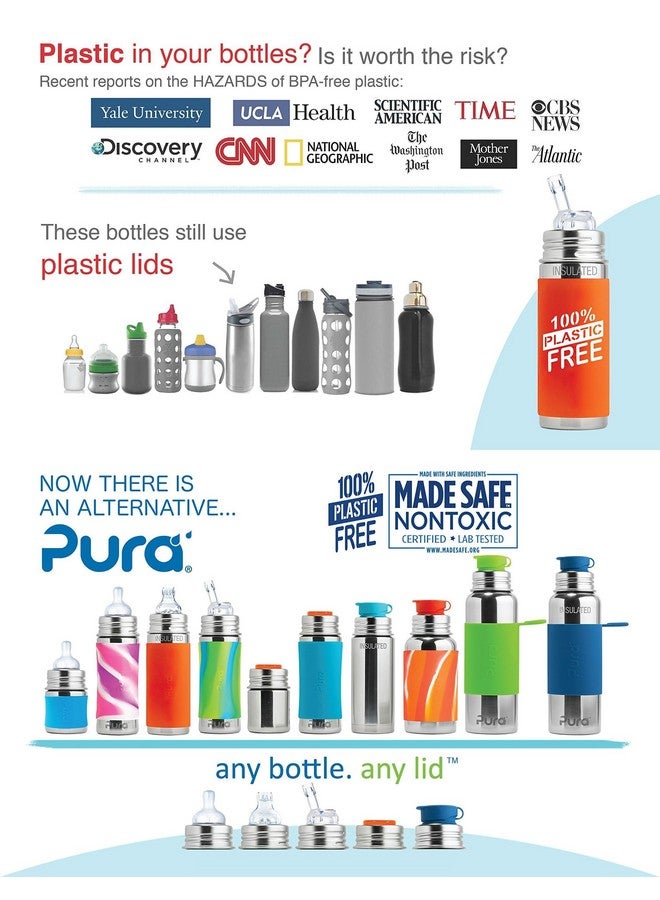 Pura Pura Kiki Bottle Short Silicone Sleeves - Plastic-Free, Medical Grade, NonToxic, MadeSafe Certified | Adds Grip, Non-Slip, Removable | Provides Insulation for Hot & Cold Liquids | Pink  - Image 4
