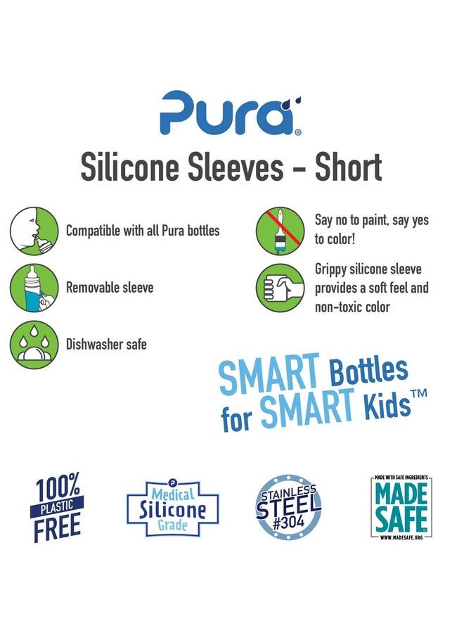 Pura Pura Kiki Bottle Short Silicone Sleeves - Plastic-Free, Medical Grade, NonToxic, MadeSafe Certified | Adds Grip, Non-Slip, Removable | Provides Insulation for Hot & Cold Liquids | Pink  - Image 2