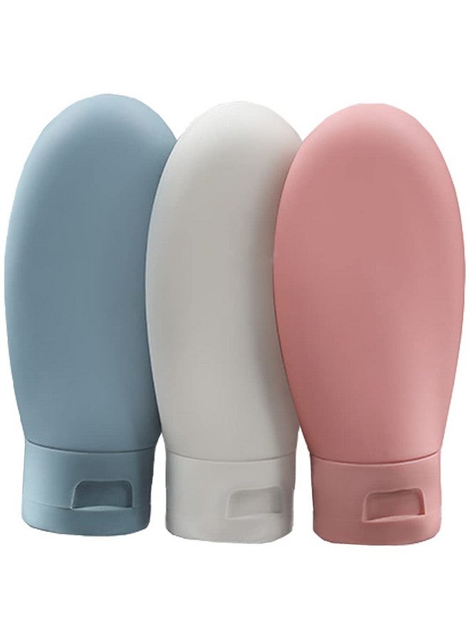 PAINISTIC HLH Travel Bottle, 3 Pcs Leak Proof Refillable Squeezable Containers Set(60 ml) with Label and Transparent Carry Bag for Liquid Shampoos, Soap and Toiletries, Multicolor, - Image 1