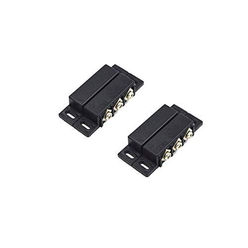 TAKHRWOD 2X Magnetic Reed Switch Normally Open Closed NC NO Door Alarm Window Security/Magnetic Door Switch/Magnetic Contact Switch/Reed Switch, DC 5Vto12V Light (Black) - Image 1