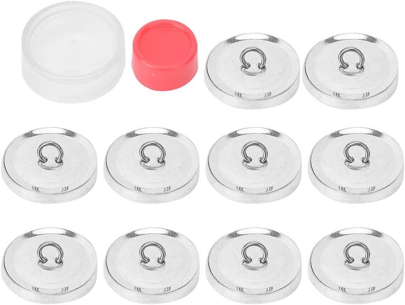 woobles Self Cover Buttons Kit, Round Fabric Covered Button with Flat Backs 1 Buckle Tools and 10 Buckle Base Set, for DIY Handmade Crafts Buckle Making Tools (25MM) - Image 3