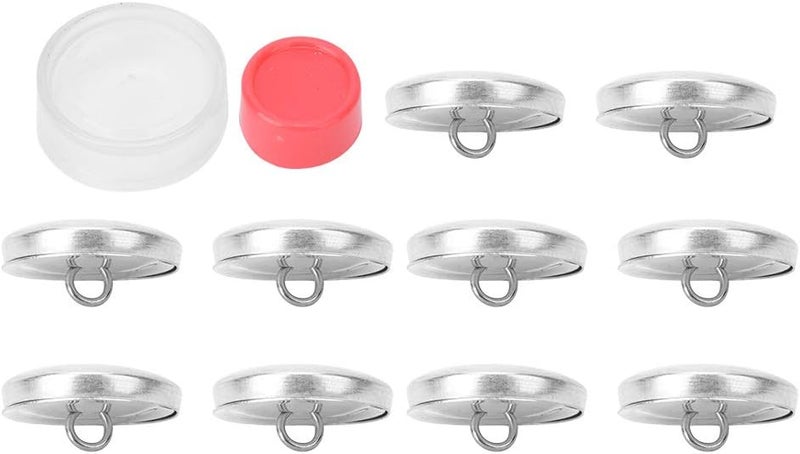 woobles Self Cover Buttons Kit, Round Fabric Covered Button with Flat Backs 1 Buckle Tools and 10 Buckle Base Set, for DIY Handmade Crafts Buckle Making Tools (25MM) - Image 4