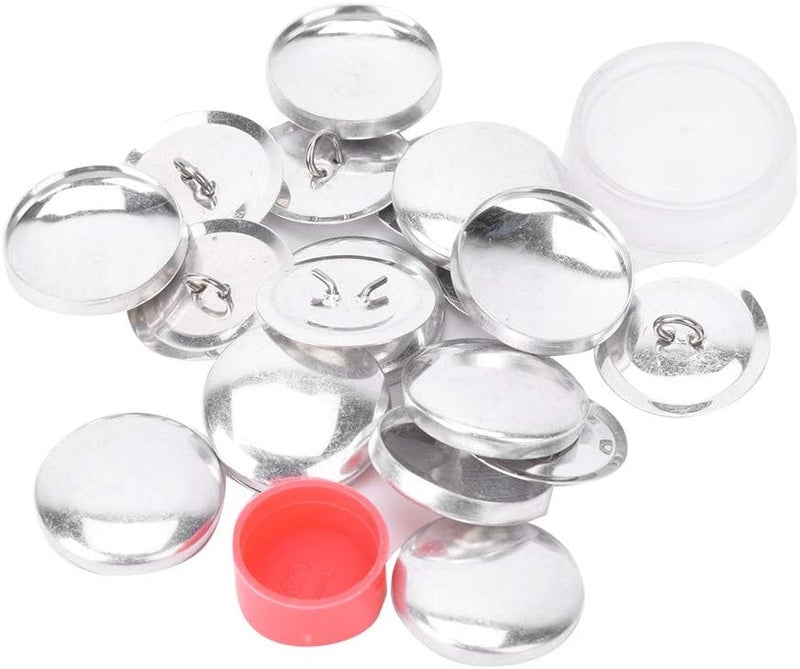 woobles Self Cover Buttons Kit, Round Fabric Covered Button with Flat Backs 1 Buckle Tools and 10 Buckle Base Set, for DIY Handmade Crafts Buckle Making Tools (25MM) - Image 2