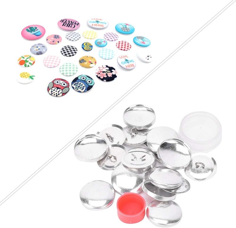 woobles Self Cover Buttons Kit, Round Fabric Covered Button with Flat Backs 1 Buckle Tools and 10 Buckle Base Set, for DIY Handmade Crafts Buckle Making Tools (25MM) - Image 1
