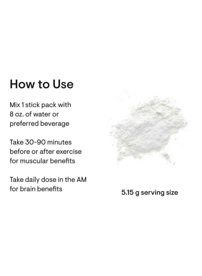 Thorne Creatine Lean Body Mass Muscle Endurance Cognitive Performance, DIETARY SUPPLEMENT / 30 STICK PACKS, 30 - 0.18 OZ (5.15 G) / TOTAL NET WT 5.45 OZ (154.5 G) - Image 3