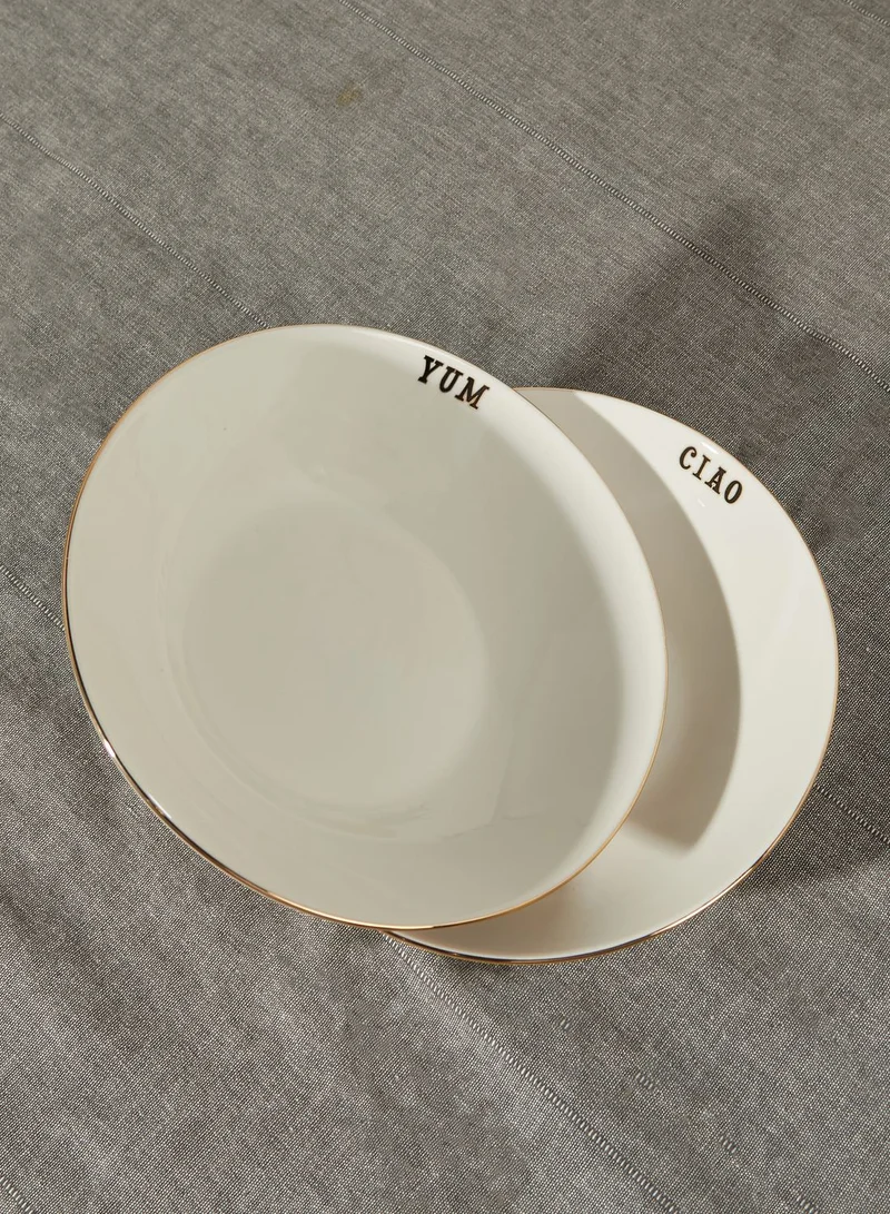 YVONNE ELLEN Set Of 4 Slogan Pasta Bowls